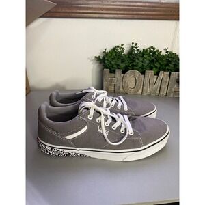 Vans Gray Canvas Low Top Skate Shoes Men's Size 9.5